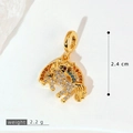 Golden unicorn pendant with colorful zircon stones and S925 silver certification mark - Gold Unicorn Rainbow Style (SMP53383)