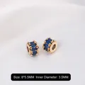 14k gold-filled marquise dark blue zircon bead with 3.5mm hole for DIY jewelry - Small Blue Zirconia 14k Gold