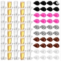 Cowboy boot shot glasses set with colorful mini cowboy hats for Western theme party - 40 Cups & 40 Hats Full Set