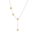 Elegante collana in acciaio inossidabile placcato oro con pendenti quadrifoglio - Collana quadrifoglio / Oro