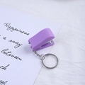 Mini paarse nietmachine sleutelhanger voor studenten met schattig cartoon weerontwerp - Lavendel