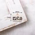 Retro camera-shaped alloy pendant with black and white enamel finish, 20x17mm size - 6# Camera (F032) / 10 Pieces Pack
