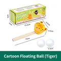 Tiger-themed wooden floating ball toy with yellow blower stick and foam balls for kids - Tiger