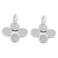 Boucles d'oreilles argentées évidées avec finitions polies et textures mates - Style Patchwork Multi-disques (KE31546-D)