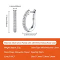 U-shaped S925 sterling silver earrings set with 0.47ct moissanite stones in white gold - Moissanite Style - White Gold