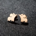 Polished gold-plated stainless steel elephant stud earrings for women with a sleek finish - Elephant / Rose Gold