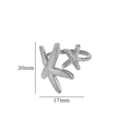 Silberner Seesternring aus Edelstahl mit 20 mm Anhänger und 17 mm Innendurchmesser - Silber Doppel Seestern Offener Ring (P618JZ6542)