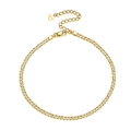Golden S925 sterling silver Cuban link chain bracelet with a heart pendant charm - 2.5mm x 21.5+5cm / 14K Gold