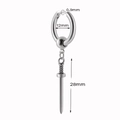Silver stainless steel huggie hoop earring with long sword pendant and ball detail - Sword with Bead