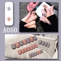 Set di unghie finte opache in grigio-viola e rosa antico per donna - A050 Blu Rosa Opaco (A050)