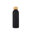 304 stainless steel sport water bottle in matte black with a bamboo textured lid - 350ml / Black