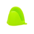 Manopla de silicona verde con textura antideslizante y bucle para colgar para cocina - Verde