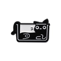 Niedliche schwarze Katzen-Emaille-Anstecknadel in einer weißen Flasche für Kleidung - Schwarz Weiß Katze (sxz032-12)