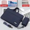 Borsa porta PC 14 pollici blu scuro con tracolla, astuccio e fascia per trolley - Blu Scuro + borsa di alimentazione