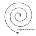 Collana a catena in acciaio inossidabile nero con chiusura a moschettone, 1,6mm o 2mm, 45+5cm - 1.6mm / 45+5cm / Nero