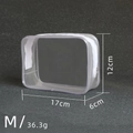 Transparent PVC toiletry bag size M with white zipper and 17x12x6cm dimensions - 17*6*12cm / Clear-Size M