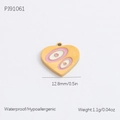 Pink and white enamel heart pendant in gold finish, waterproof and hypoallergenic - PJ91061 Heart Eye Pendant