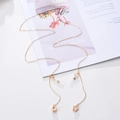 Gold glasses chain with zircon flower pendants and anti-slip silicone loops for women - Flower / Gold