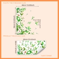 Static green plant floral window stickers showing dimensions and home decoration effects - White Flowers Green Leaves / 30*60cm (DJ7049)