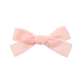 Pink velvet bow hair clip for girls with soft texture and centered knot design - Pale Pink (24)