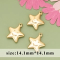 Tre ciondoli a stella dorati in acciaio inossidabile con smiley per creazione gioielli - ME1503 Stella Smiley