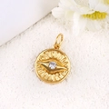 Ciondolo a stella dorato con zircone centrale per creazione gioielli fai-da-te - Stile Disco Bagliore Stellare / A0189 Oro