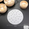 10 inch round perforated white parchment paper for steaming and air frying liners - 10 inch (25cm)