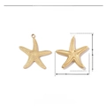 Pendentif étoile de mer doré en acier inoxydable poli mesurant 22mm par 20mm - Étoile de Mer Dorée