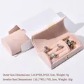 Pink velvet mini jewelry box with white gift box, portable curved travel case for rings - Arched Nude Pink