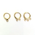14k gold plated round leverback earrings with single, double, and triple loop options - Single Loop 11.5mm / 14K Gold