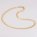 Elegante collar de cadena de serpiente plana de 5,7 mm en acero bañado en oro - Dorado 5.7mm*50cm