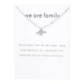 Silver heart and arrow necklace displayed on a white family message gift card - Heart Arrow White Card (YH6164) / Silver