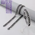 Bracciale catena cubana nera vintage 7,5mm lungo 20cm con peso di circa 15g - 3-1 NK Catena 7.5mm / Bracciale