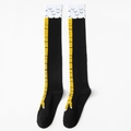 Funny chicken feet thigh high socks in black with vibrant yellow graphic print - Over-the-Knee Socks / Standard Packaging / Black Yellow