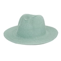 Cappello Fedora di paglia verde menta a trama fitta per la protezione solare estiva - Verde chiaro