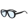 Gafas de sol de aviador extragrandes con montura negra gruesa y lentes azul claro - Montura Negra Lentes Azules