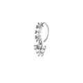Silver butterfly nose ring with sparkling cubic zirconia crystals on a white background - Butterfly Style - Silver (BH089-4)