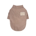 Brown dog t-shirt with high collar and bear patches made of warm knitted fabric - S / Brown