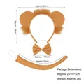 Lion costume set with plush lion ear headband, bowtie, and tail for Halloween dress up - Lion Ears 3-Piece Set (Headband+Bowtie+Tail)