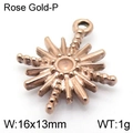 Roségouden roestvrijstalen sterhanger van 16x13mm voor het maken van sieraden - 16*13mm / Roségoud