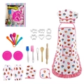 Kids baking kitchen set with cupcake apron, chef hat, rolling pin, and cookie cutters - 20-Piece Cupcake Set Type B