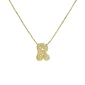 18k gold plated brass balloon letter R necklace pendant with sparkling zircon stones - Letter R / Gold