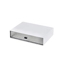 Minimalistische Schubladenbox mit Wellenmuster, weißem Gehäuse und silbernem Paneel - Weiß 1-Schublade