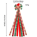 Fiocco per albero di Natale con motivi schiaccianoci rosso e verde, 30x126 cm - W1-8 Schiaccianoci Fiocco Decorazione Sospesa