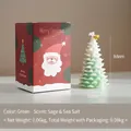 Green gradient Christmas tree scented candle with sage and sea salt fragrance - Style 4 Christmas Green - Wood Sage & Sea Salt