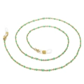 Gold eyewear chain with emerald green enamel beads and white silicone loop connectors - Gold Green Beaded Style (650*2mmKSC068-Z)