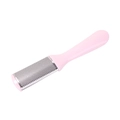 Pink double-sided stainless steel foot rasp with ergonomic plastic handle for callus removal - Pink