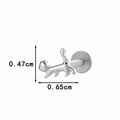Silver G23 titanium labret stud with a cat-shaped top measuring 0.47 by 0.65 cm - Cat Shape (T2525-4#) / Silver