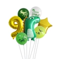 Set di palloncini dinosauro con numero 9 dorato e palloncino T-Rex in alluminio - Set 9 / Oro