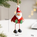Hanging Santa Claus metal bell ornament with red and white resin finish, 12cm tall - Santa Claus